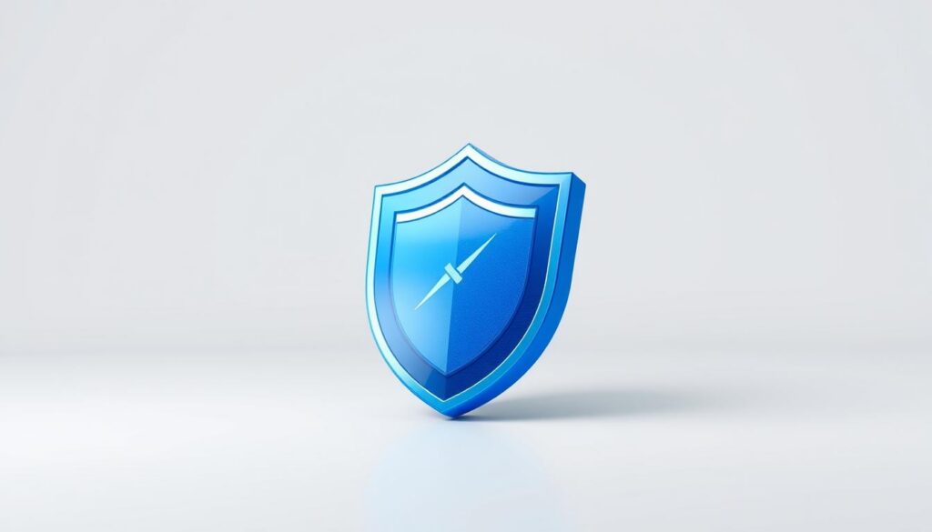 A crisp, high-resolution image of the Windows Defender icon, prominently displayed against a clean, minimalist background. The icon should be rendered in a realistic, three-dimensional style, with subtle details and textures that convey the solidity and reliability of the antivirus software. The lighting should be soft and directional, casting subtle shadows and highlights that enhance the depth and dimensionality of the image. The overall mood should be one of trust, security, and reassurance, reflecting the role of Windows Defender in protecting the user's digital assets.