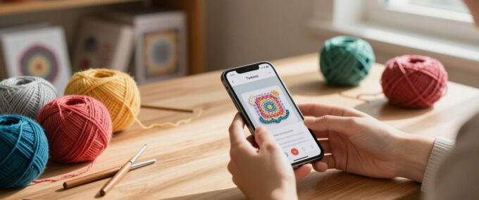 Guia de app gratuito para aprender a fazer crochê online