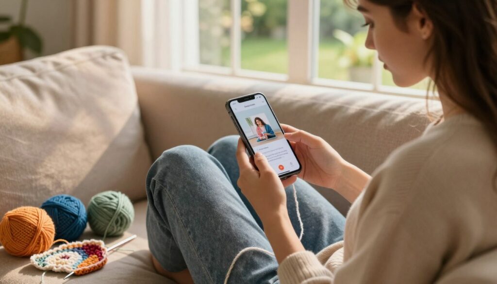 aulas de crochê pelo celular