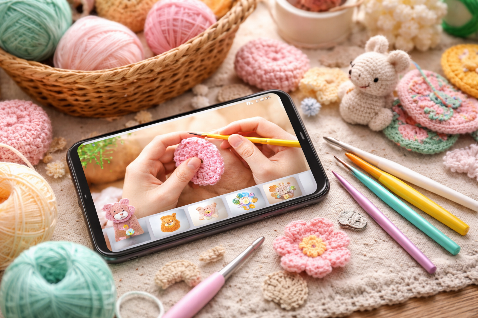 Aprenda Crochê em Casa com Aplicativo Gratuito no Celular