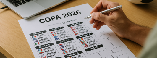 Simule grupos e eliminatórias da Copa 2026