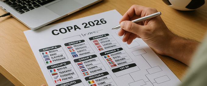 Simule grupos e eliminatórias da Copa 2026