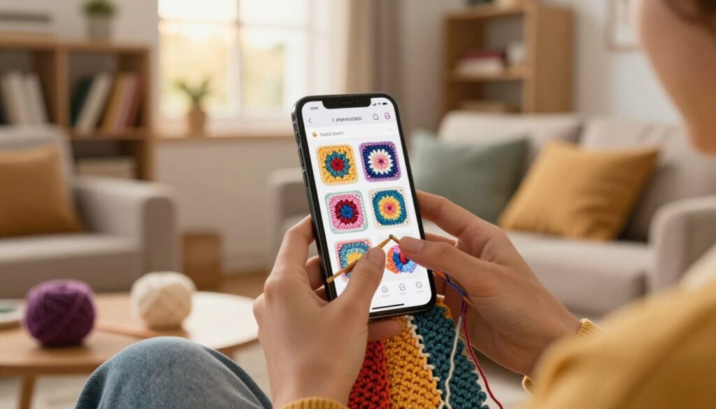 técnicas de crochê no celular