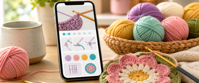 Descubra Apps Grátis com Mais de 500 Padrões de Crochê para Iniciantes