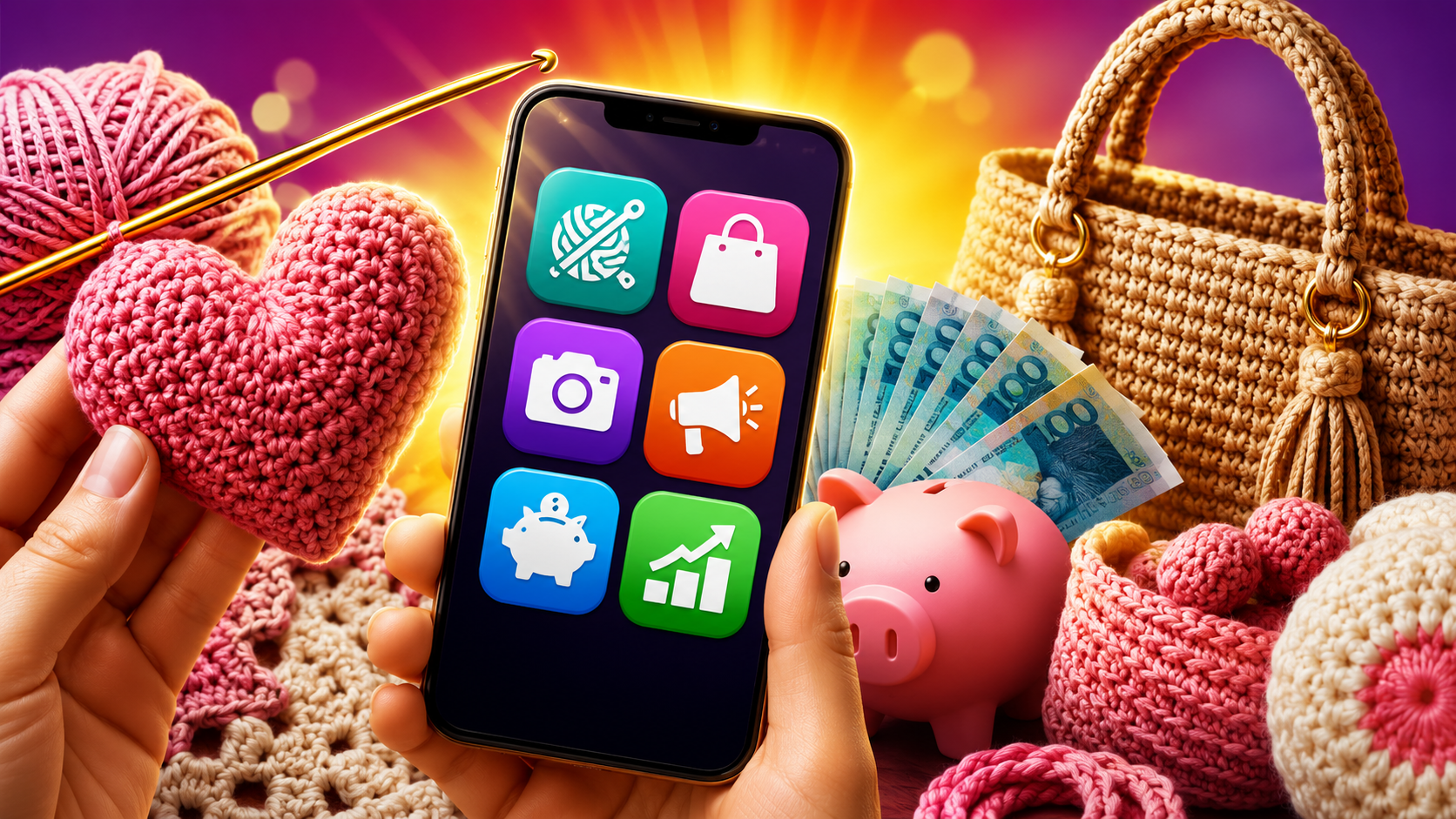 Como Fazer Renda Extra com Crochê Usando Apps Grátis